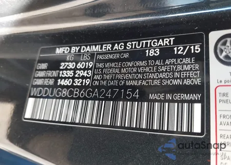 2016 Mercedes-Benz S 550 from USA, damaged, VIN WDDUG8CB6GA247154